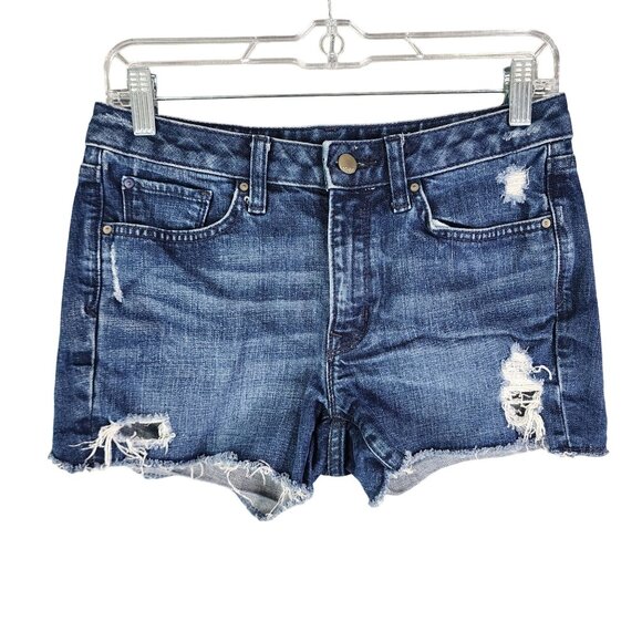 Women's Gap 1969 Slim Cut-Off Blue Denim Shorts 3" Inseam Size 26R - Picture 1 of 13